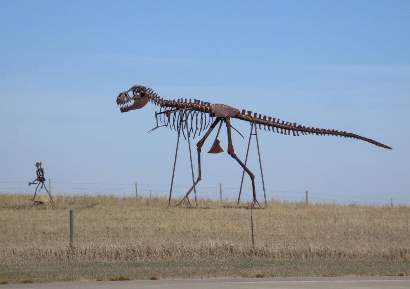 Skeleton Man Walking Skeleton Dinosaur, South Dakota, USA